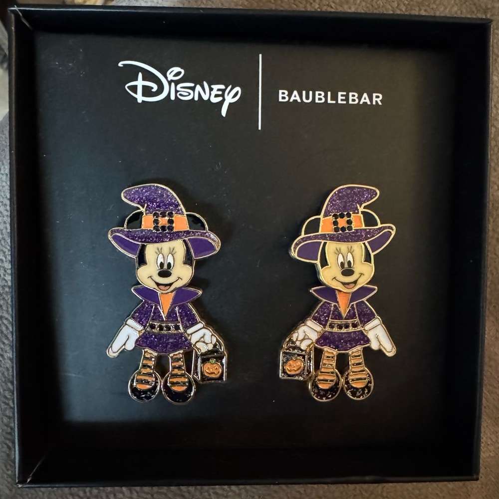 NWT Disney BaubleBar Halloween Minnie Mouse Earrings